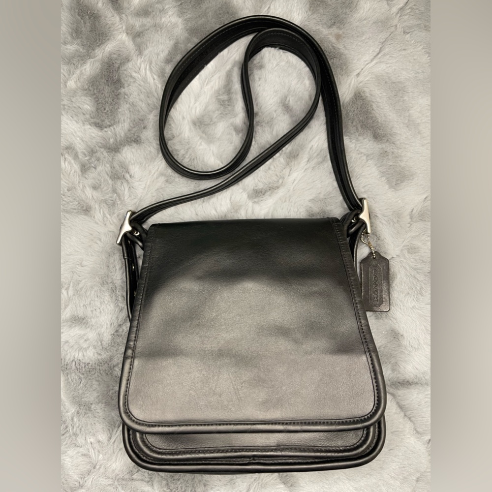 Coach Vintage Leather Legacy Studio Flap Bag #9145 -  in black